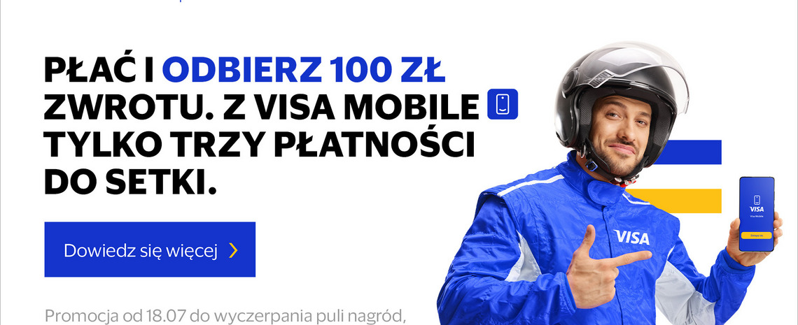 Płać Visa Mobile i odbierz 100 zł zwrotu na kartę