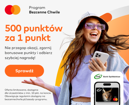 500 punktów za 1 punkt – nowa promocja Mastercard Bezcenne Chwile